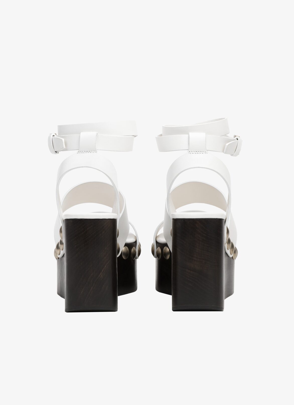 OPENWORK WOOD HEEL SANDALS ALAÏA OFF-WHITE OPENWORK WOOD HEEL SANDALS